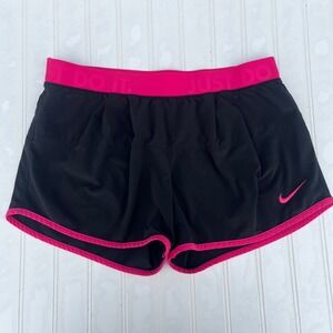 Nike Dri-FIT Running Shorts Black Pink Just Do It Waistband Small 3 Inch Inseam